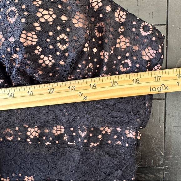 Swimsuits for All Size 18 Black & Beige Lace Illusion One Piece Swimsuit - Picture 8 of 11